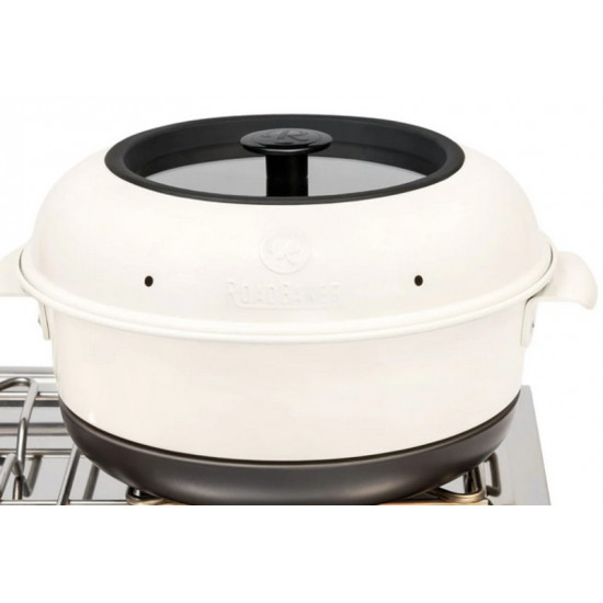 RoadBaker camping oven, 2.8 L, including glass lid, 3-piece set
