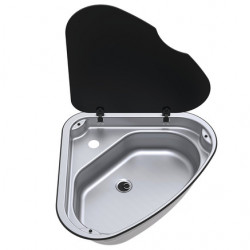 Stainless steel sink, left-hinged, 8.7 liters