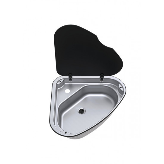 Stainless steel sink, left-hinged, 8.7 liters