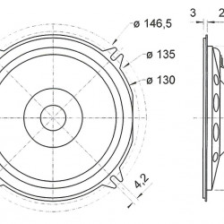 Broadband loudspeaker with inverted surround (5")