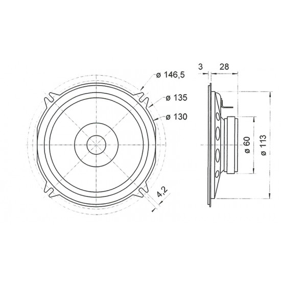 Broadband loudspeaker with inverted surround (5")