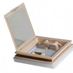 Roof hatch with mosquito net 280 x 280 - frosted glass
