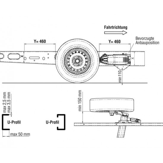 Additional kit for standard AL-Ko bottom-mount kit, part no. 920921