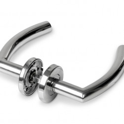 Door handle set, crescent shape, steel