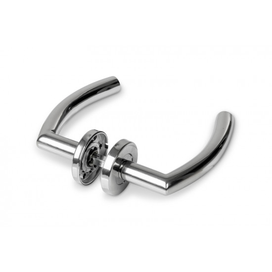 Door handle set, crescent shape, steel