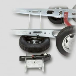 Alko spare wheel carrier for wide tires, frame spacing 1265-1515, type D