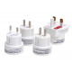 Travel adapter set, 4-piece, white