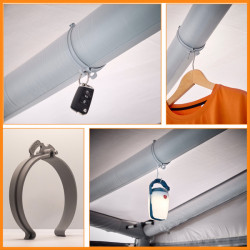 Mounting clip for inflatable tents