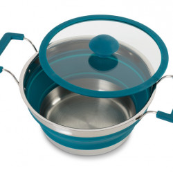 Foldable silicone cooking pot
