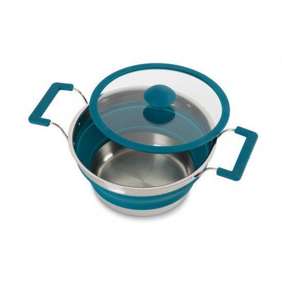 Foldable silicone cooking pot