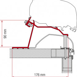 Adapter for Fiamma awnings F65L and F80S for Hobby caravans from 2014 onwards