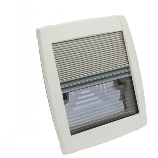 Roof hatch 400 x 400 mm - frosted glass - with roller blind and mosquito net