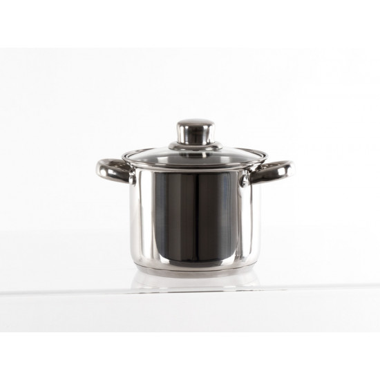 Camp4 stainless steel cookware set with glass lids - 6-piece