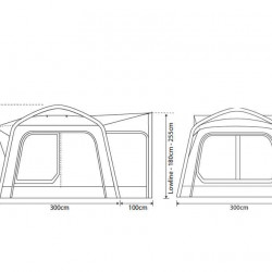 Outdoor Revolution Movelite 1 Drive-away Awning - W300xD300 / H180-255cm