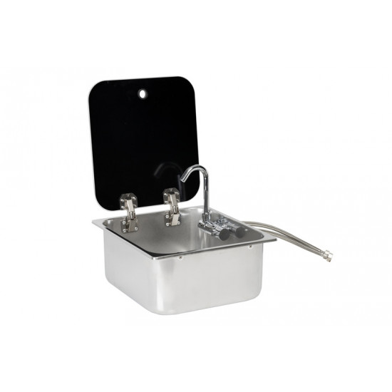 Sink with glass cover