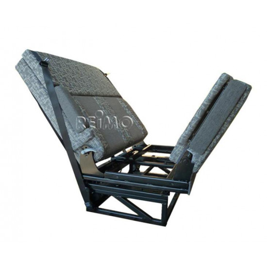 Seat/bed bench, one side armrest, 3-point seat belts, bed: 1870 x 1000 mm