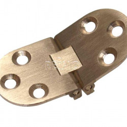 Folding table hinge, matte brass