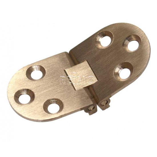 Folding table hinge, matte brass