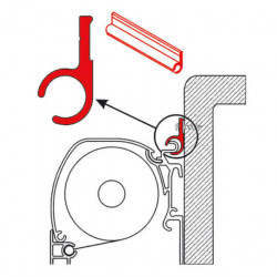Aluminum keder rail with screw channel - 2.5 m
