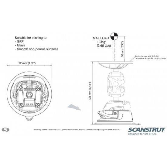ROKK - Base with suction cup for holding system