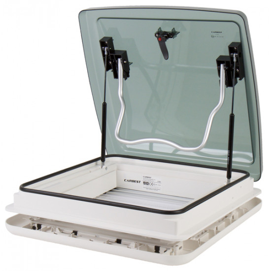 Aerodynamic roof vent including blackout blind and mosquito net - 40 x 40 cm