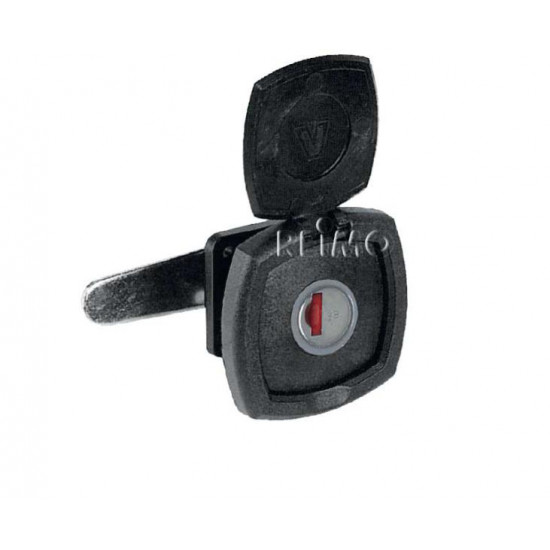 Square white flap lock without cylinder and key