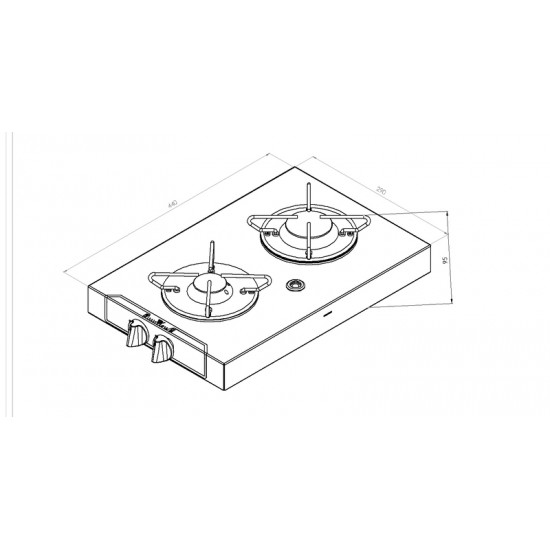 2-burner built-in gas hob