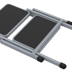 Double folding step made of steel