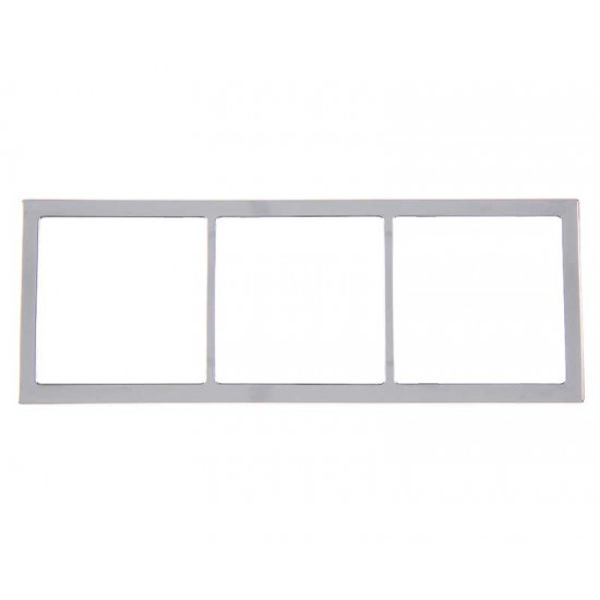 Triple cover frame 62x168mm, silver chrome (loose)