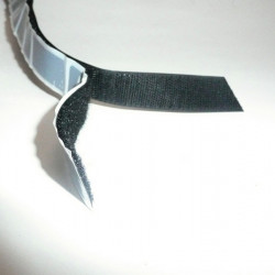 Self-adhesive hook and loop tape, 20mm wide, black, 5m length
