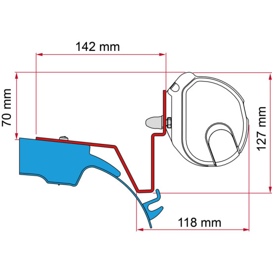 Fiamma Westfalia Jules Verne Mercedes Vito, adapter for F35
