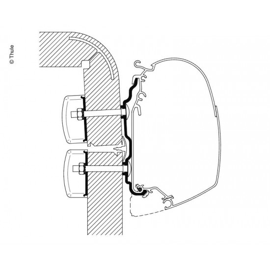 Adapter for Omnistor awning, Hymer 2016, 4.5m