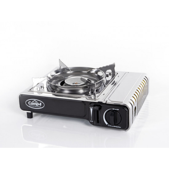 Camp4 Gas Cartridge Stove with Ignition Safety Device GOURMET, Stainless Steel