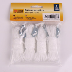 Tent guy line with three-hole tensioner, 4 pieces