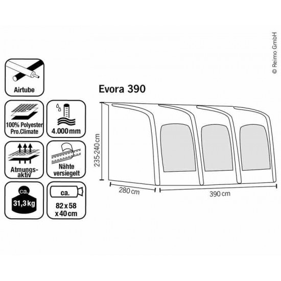 Evora 390 caravan awning