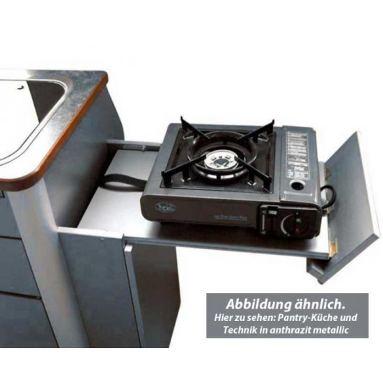 Multifunctional kitchen module pantry - high-gloss silver