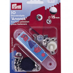 Snap fasteners 15 mm, 10 pieces, for anorak