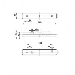 LED side marker light, 12V 0.6W, yellow, 250 mm cable, IP67