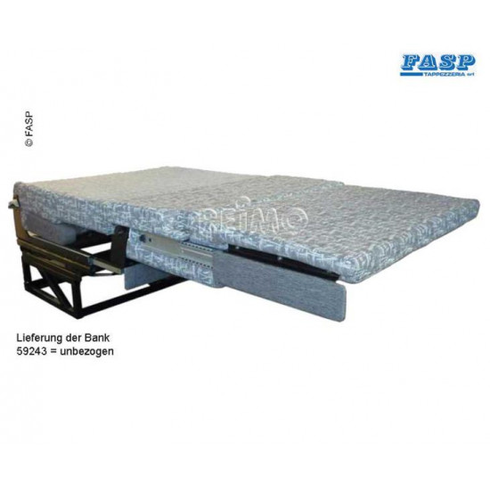 Seat/bed bench, one side armrest, 3-point seat belts, bed: 1700x1000mm