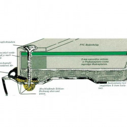 One-piece floor panel for VW T2 and T3 - ship's deck decor - 156 x 155 cm