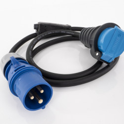 CEE adapter cable Switzerland (CEE plug and CH socket) with 10 A fuse
