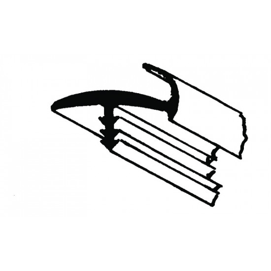 Door interior edge banding with sealing lip 5m - Medium Grey