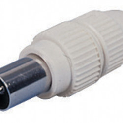Coaxial connector for TV reception, white