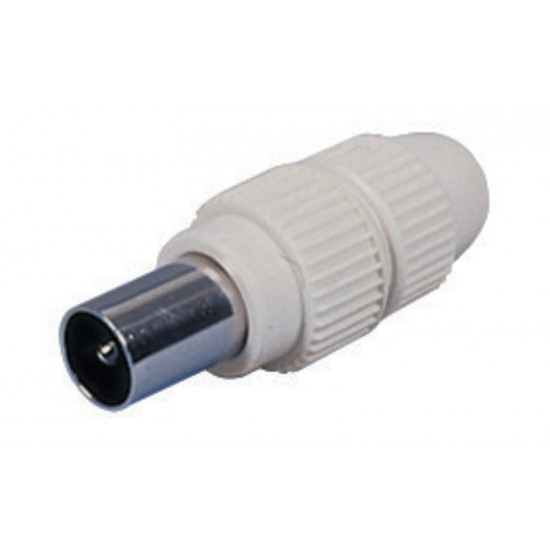 Coaxial connector for TV reception, white