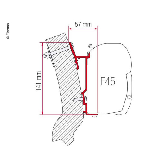 Fiamma awning adapter Wingamm Oasi 230m