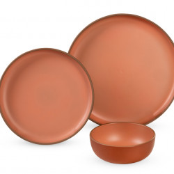 CAMP4 MALMÖ Dinnerware Set made of rPET for 2 people, Color: Terracotta