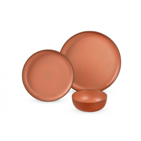 CAMP4 MALMÖ Dinnerware Set made of rPET for 2 people, Color: Terracotta
