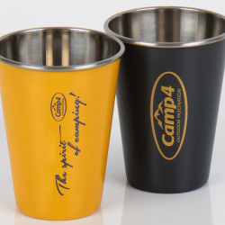 Camp4 Harmony stainless steel mugs in a set of 2 - Yellow & Anthracite