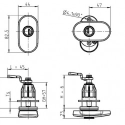 Double Red rotary locking clasp with dual optical opening indicator