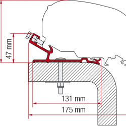 L 550cm FIAMMA Awning adapter F80 for Hymer
